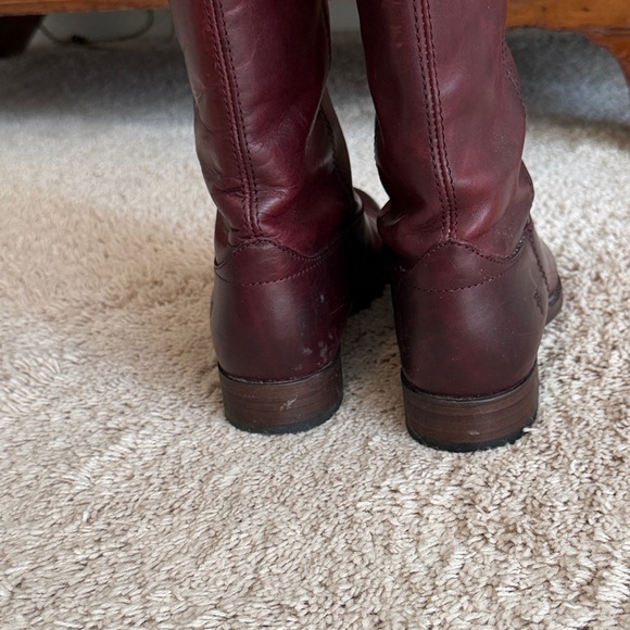 Frye Women's Heeled Boots in Burgundy - Picture 4 of 7